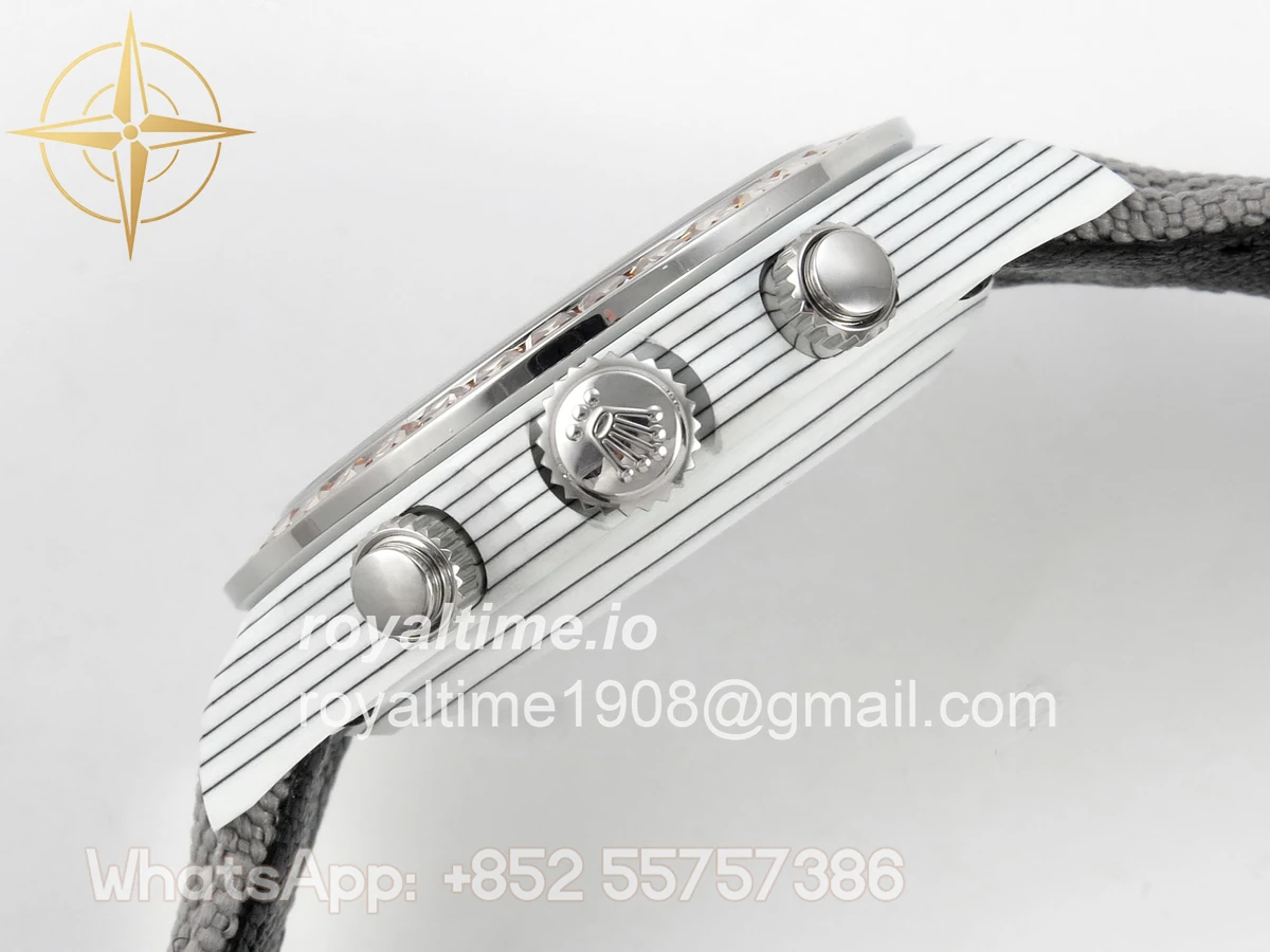 Rolex Daytona DIW White Carbon Case DIWF Edition Gray/Black Crystal Dial Crystal Bezel on Gray Nylon Strap DD4801 - Image 10