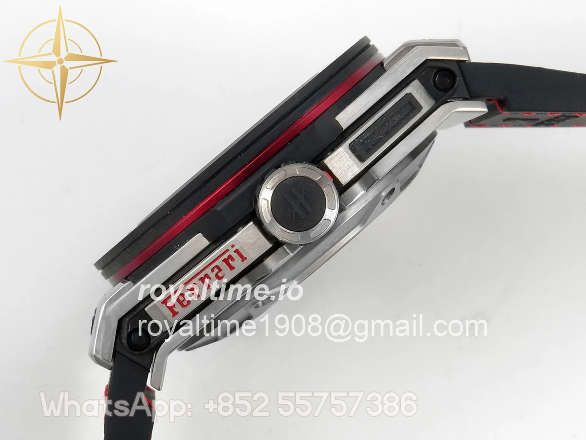 Hublot Big Bang Ferrari Titanium HBBF Carbon Fiber Bezel on Black Leather Strap A1241 - Image 10