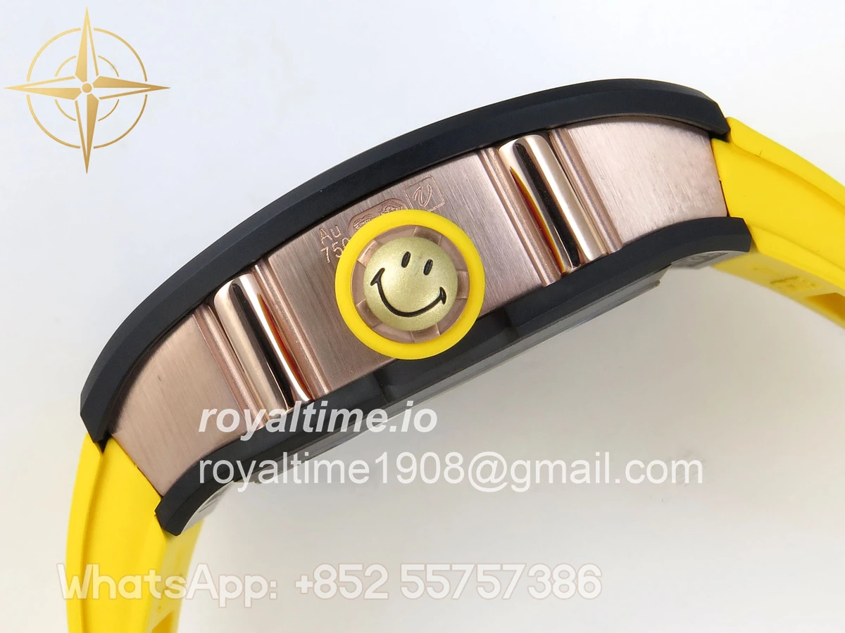 Richard Mille RM88 Tourbillon Smiley White Ceramic RMF on Yellow Rubber Strap - Image 10