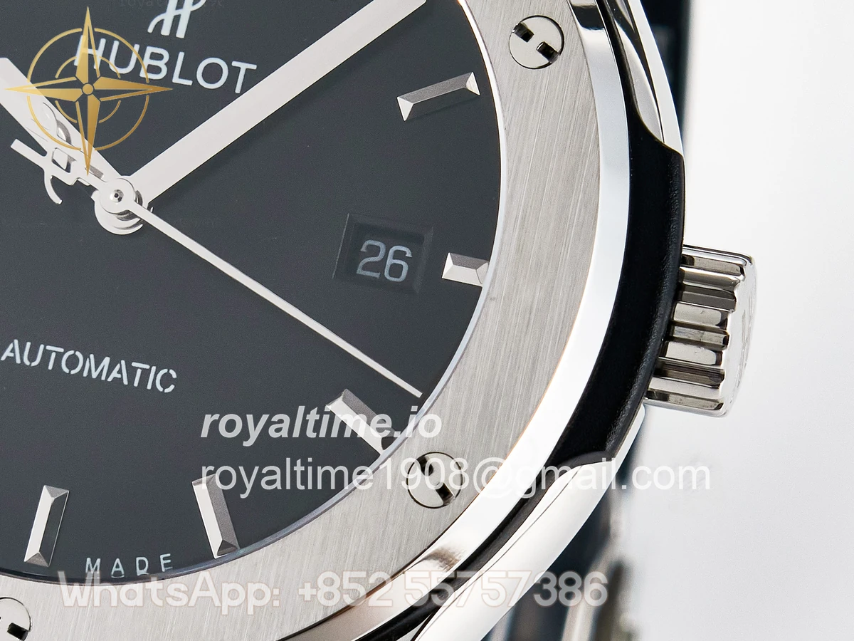 Hublot Classic Fusion Bang 42mm HBF Black Dial on Black Rubber Strap A2892 - Image 10