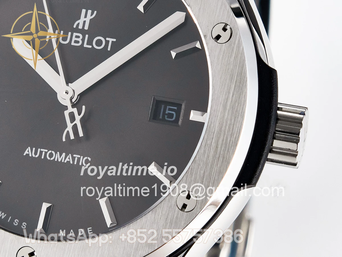 Hublot Classic Fusion Bang 42mm HBF Gray Dial on Gray Leather Strap A2892 - Image 10