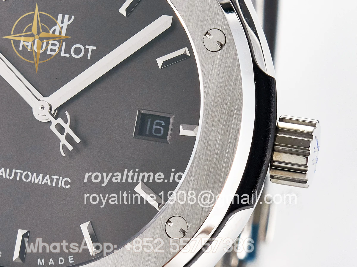 Hublot Classic Fusion Bang 42mm HBF Gray Dial on Gray Rubber Strap A2892 - Image 10