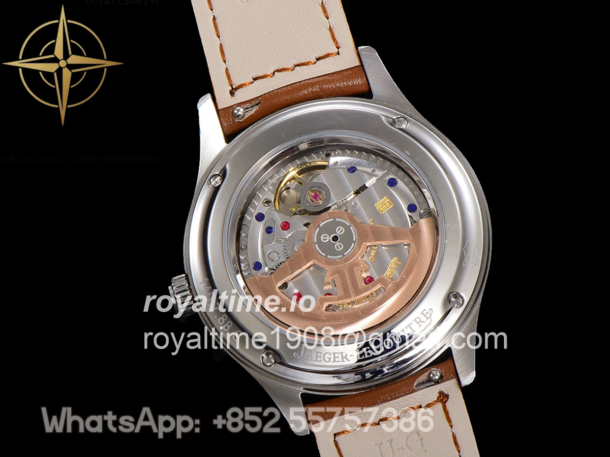 Jaeger-LeCoultre Master Calendar Silver Dial in Steel on Brown Leather Strap - Image 10