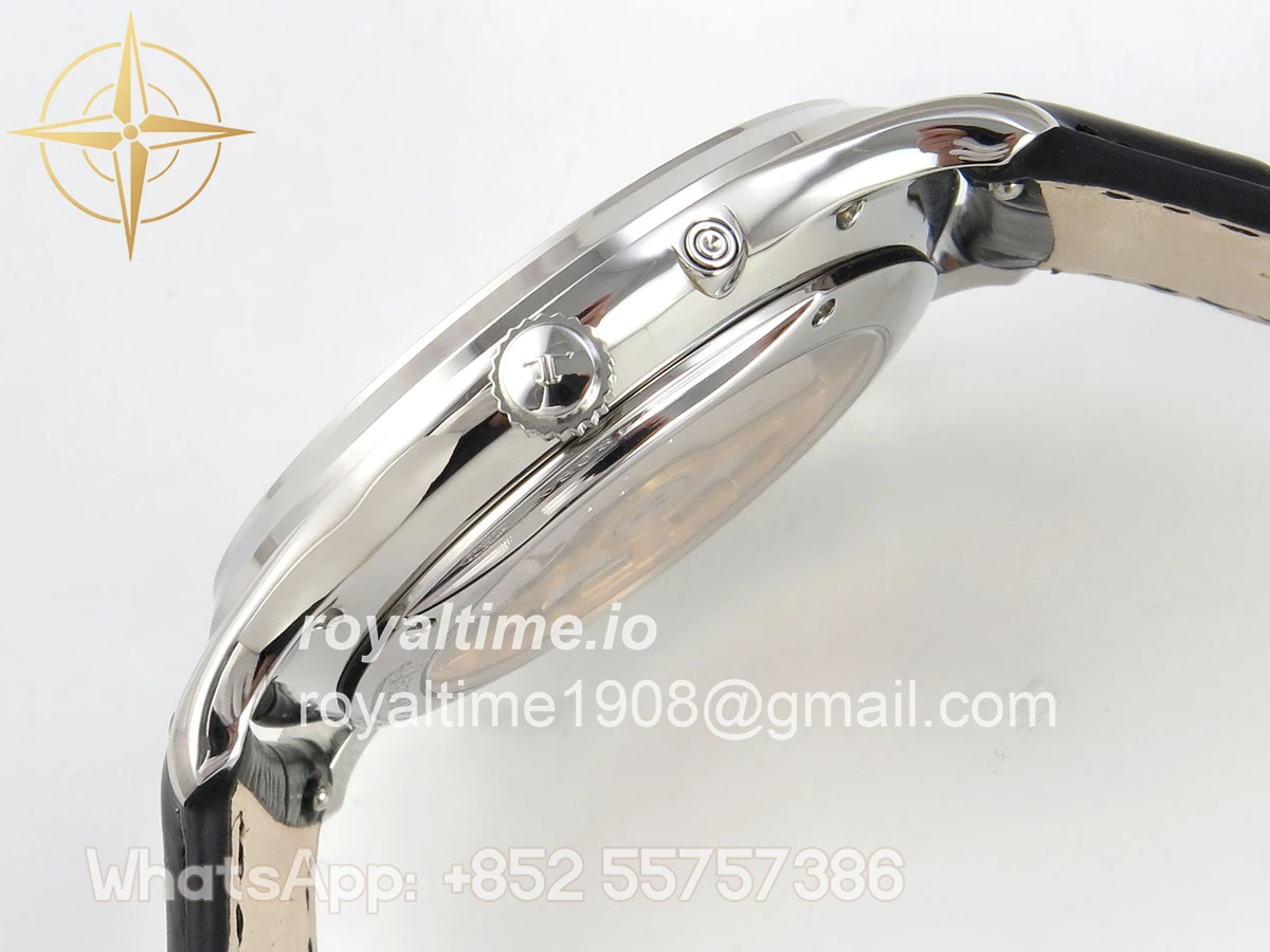 Jaeger-LeCoultre Master Ultra Thin Power Reserve SS APSF Silver Dial on Black Leather Strap DD938 - Image 10