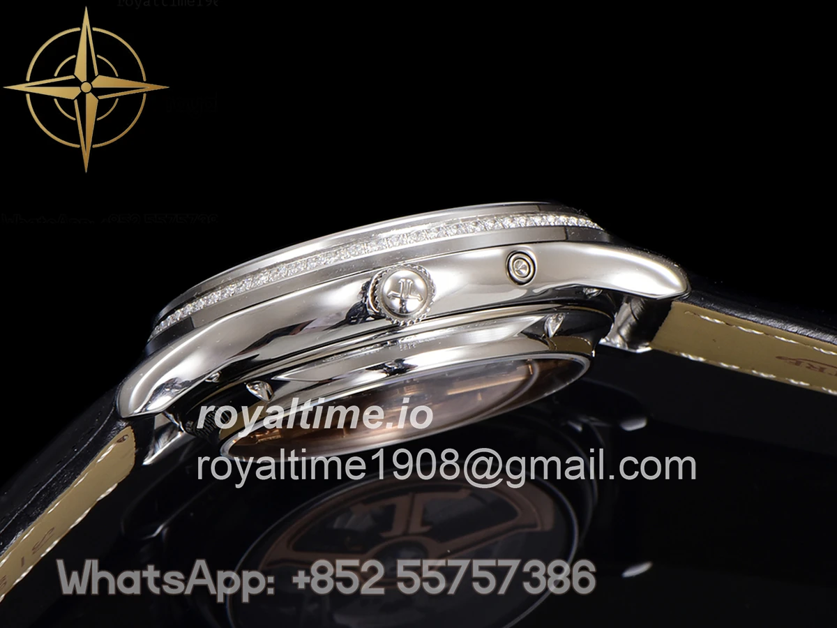 Jaeger-LeCoultre Master Ultra Thin Tourbillon White Dial with Diamond Bezel in White Gold - Image 10