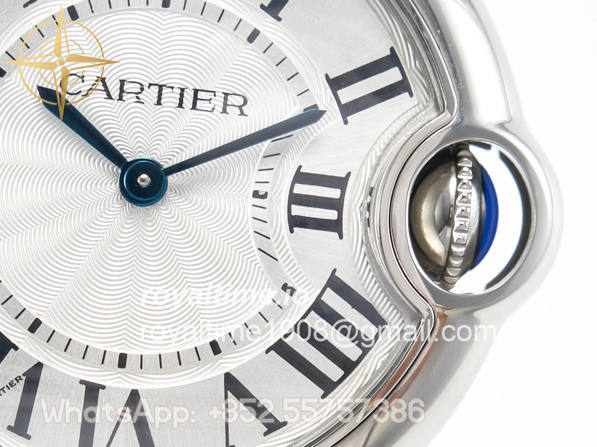 Cartier Ballon Bleu 33mm SS AF White Textured Dial on SS Bracelet Ronda Quartz - Image 10