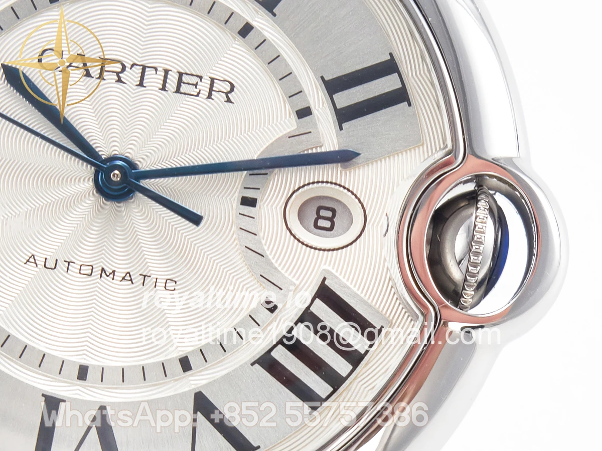 Cartier Ballon Bleu 42mm SS AF White Texture Dial on SS Bracelet A2824 V5 - Image 10