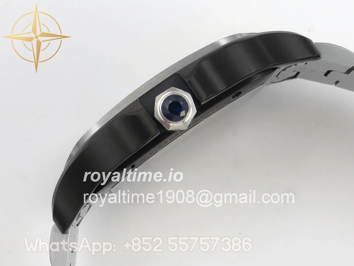 Cartier Santos de Cartier Skeleton PVD MLF Skeleton Black Skeleton Dial on SS SmartLink Bracelet 9611MC - Image 10