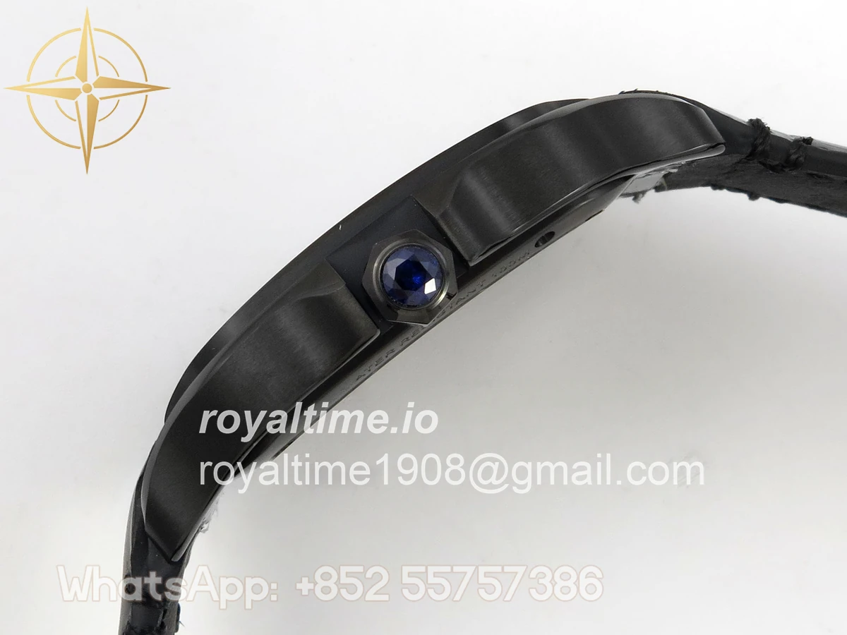 Cartier Santos de Cartier Skeleton PVD MLF Skeleton Dial on Black Leather Strap 9612MC - Image 10