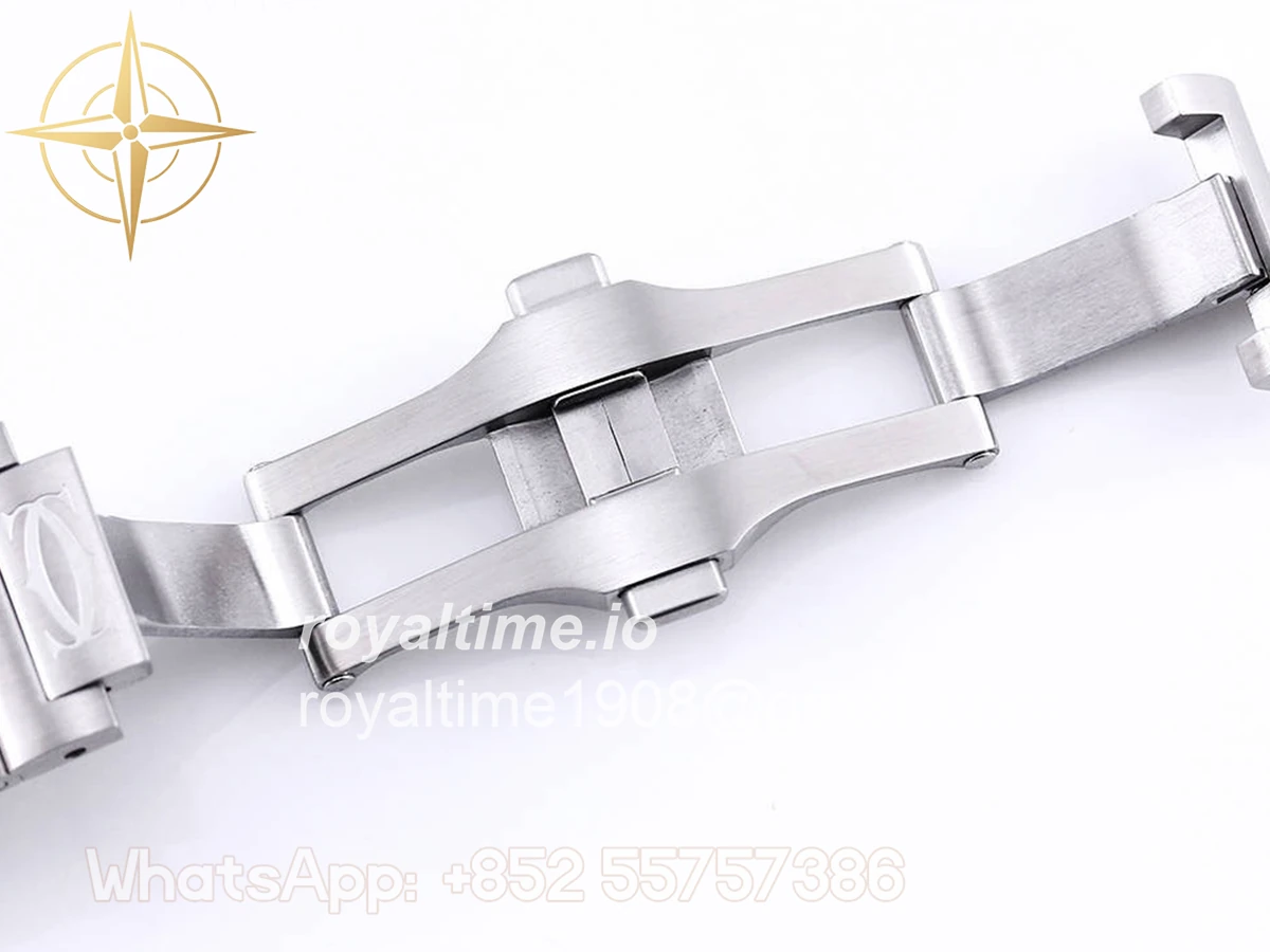 Cartier Santos De Cartier Watch Skeleton Dial Green Marker with Diamond Bezel in Steel - Image 10