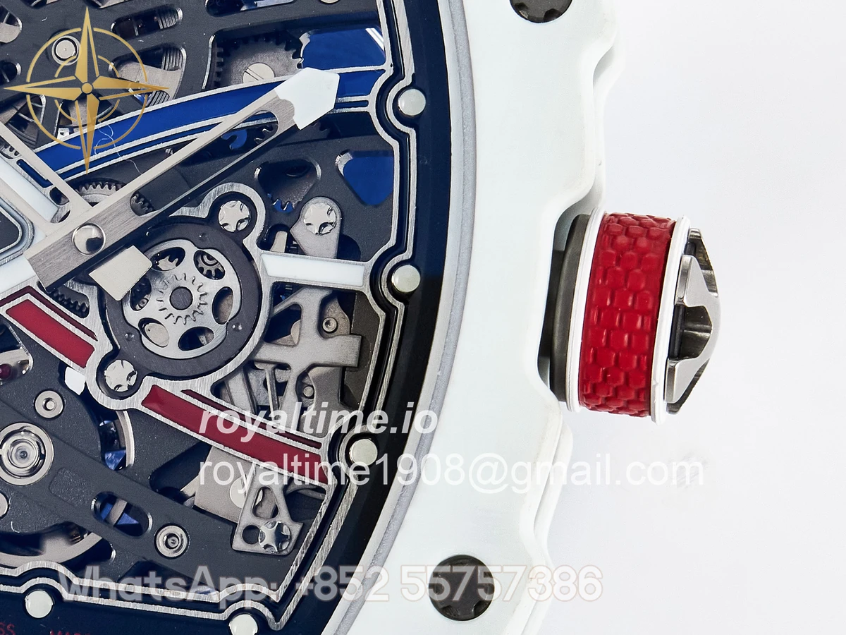 Richard Mille Custom Made RM67-02 White NTPT France Dial on Blue Nylon strap CRMA7 - Image 10