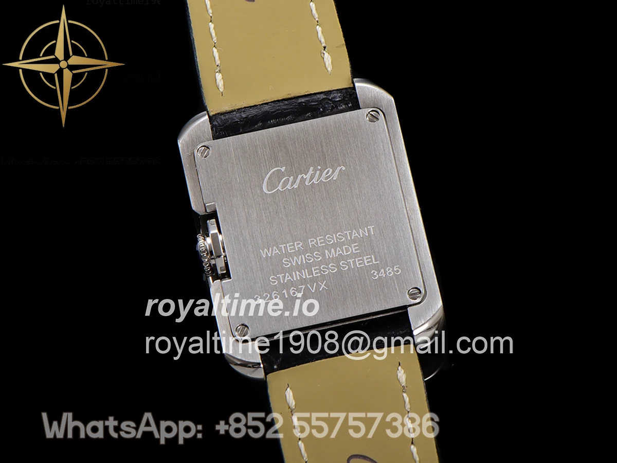 Cartier Tank Anglaise 30.2mm White Dial in Steel on Leather Strap - Image 10