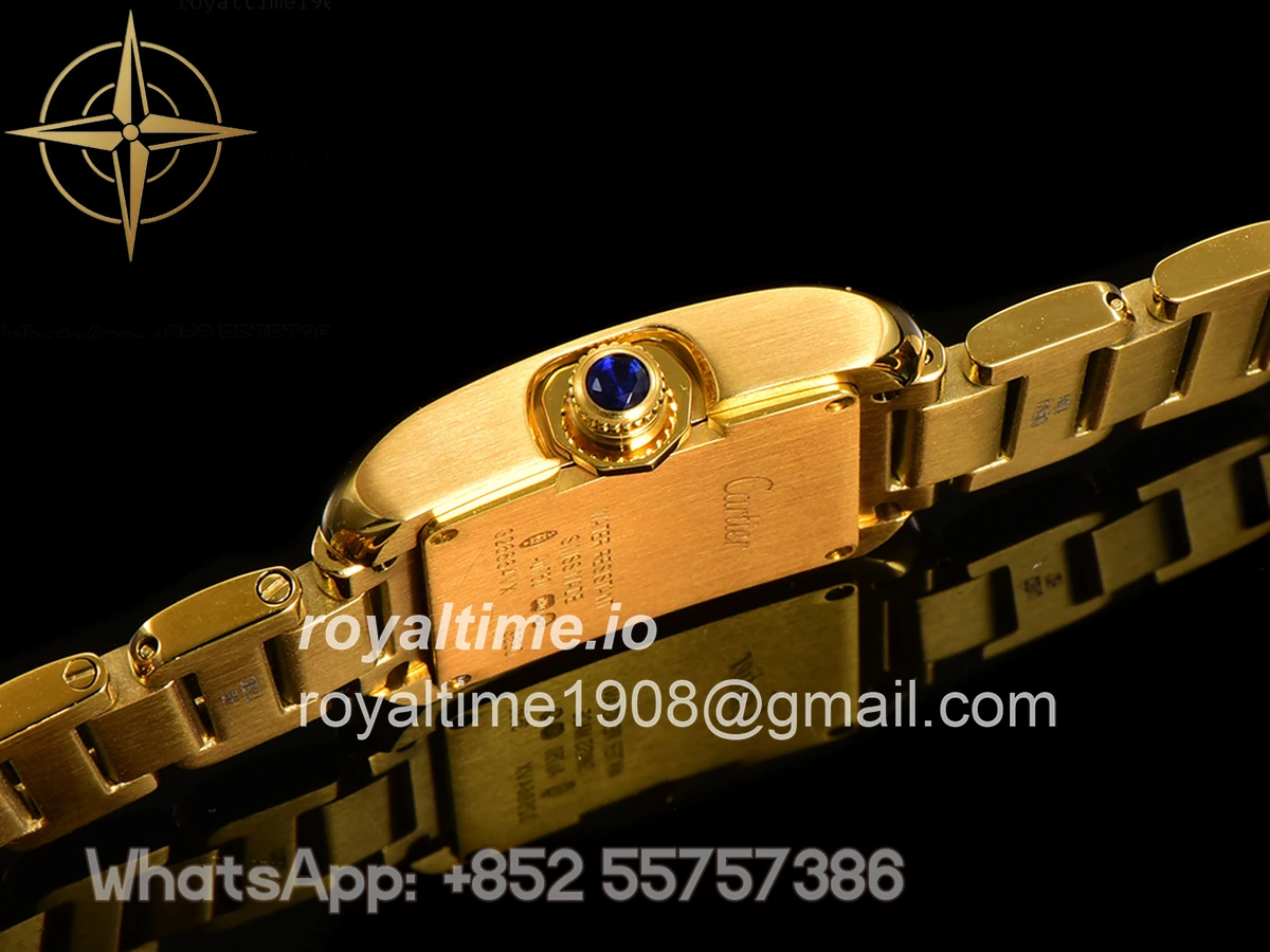 Cartier Tank Anglaise 30.2mm White Dial with Diamond Bezel in Yellow Gold - Image 10