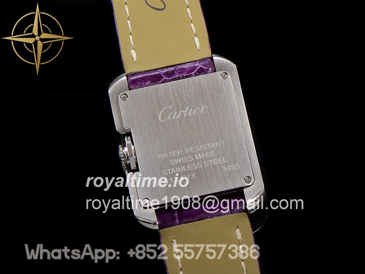 Cartier Tank Anglaise 30.2mm White Dial with Diamond Marker in Steel on Leather Strap - Image 10