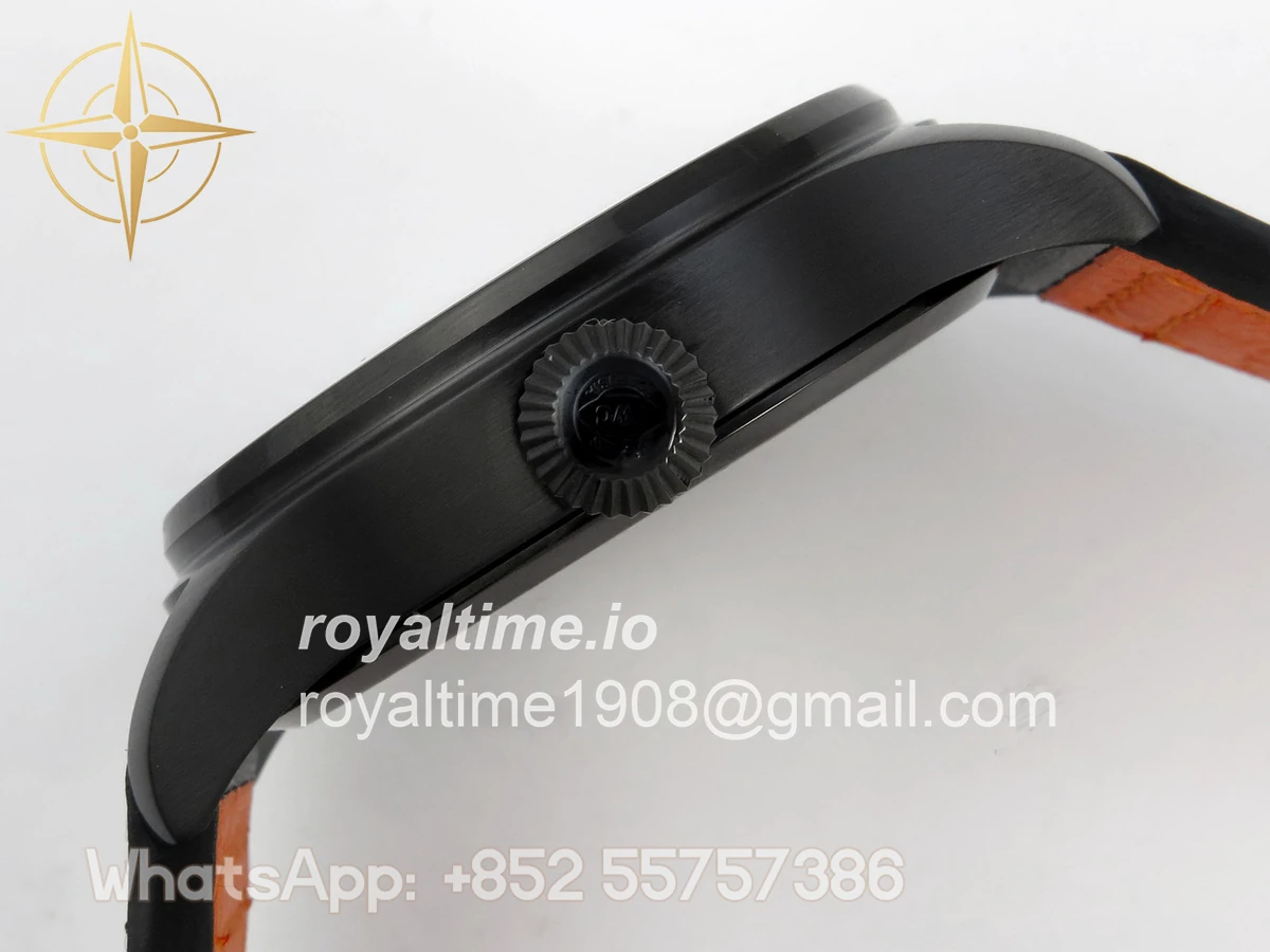 IWC Big Pilot 43 Tourbillon PVD RMSF Whtie Dial on Black Leather Strap - Image 10