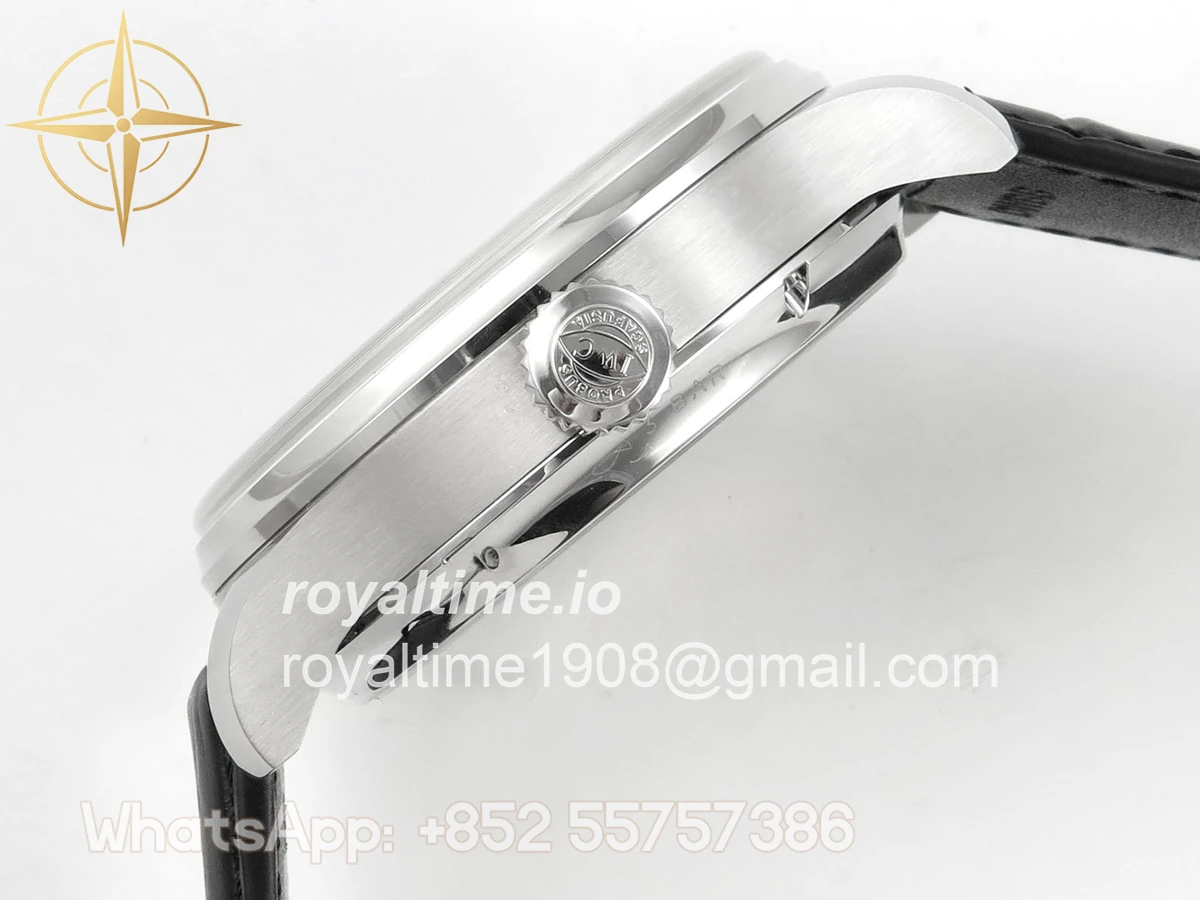 IWC Portugieser Perpetual Calendar SS 5033 APSF White/SS Dial on Black Leather Strap A52610 - Image 10