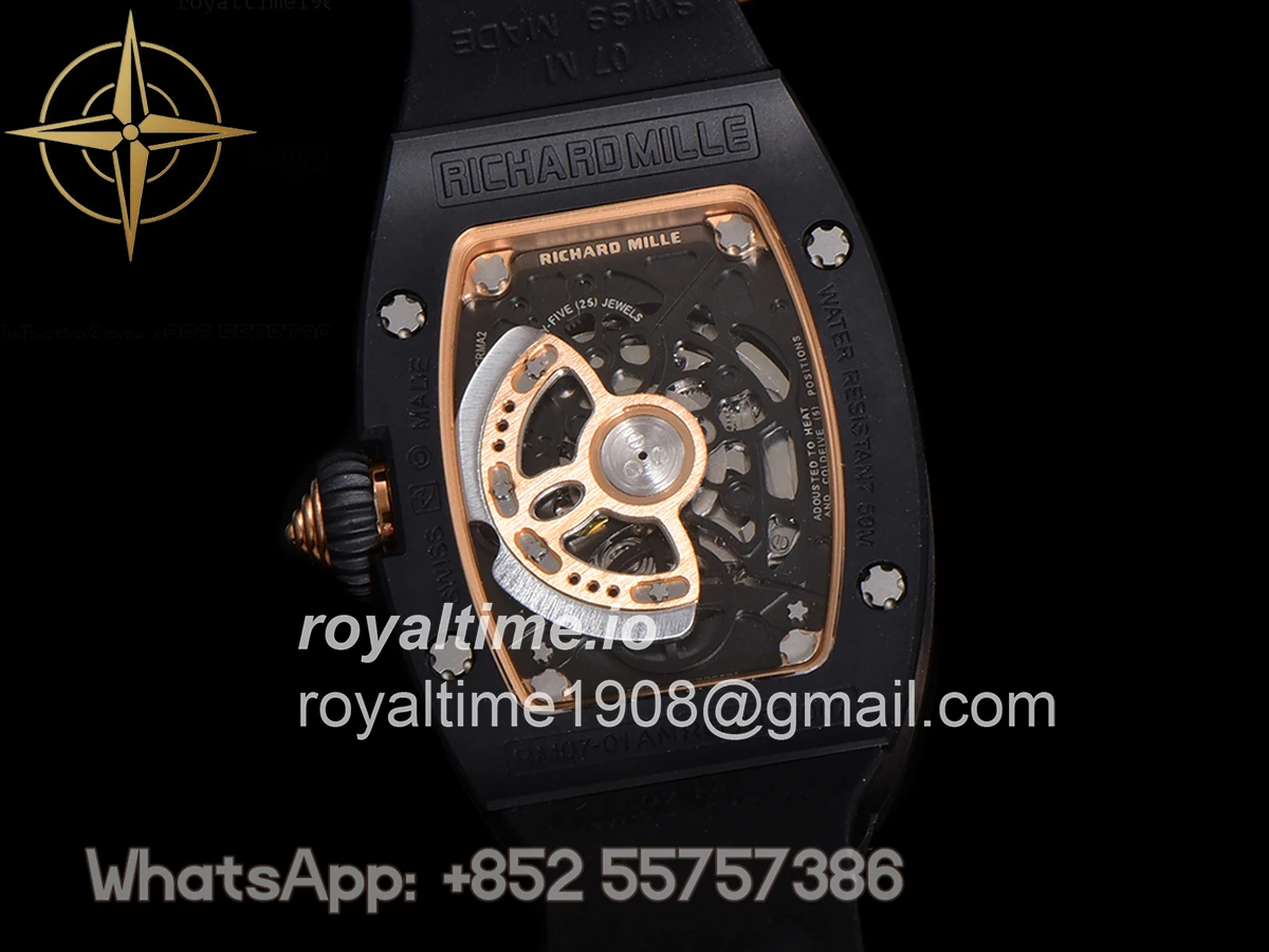 Richard Mille RM 007 Automatic Ladies Black Ceramic Red Lips Diamond - Image 10