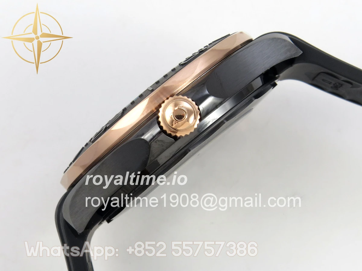 Omega Seamaster Diver 300M Black Ceramic Bezel RG ORF Black Dial On Black Rubber Strap OR8806 - Image 10