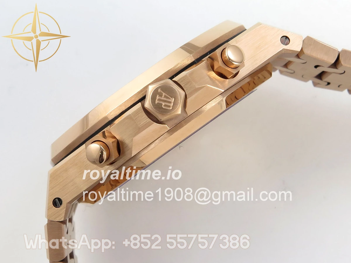 Audemars Piguet Royal Oak Chrono 26240 RG DDSF Black Dial on RG Bracelet DD4401 - Image 10