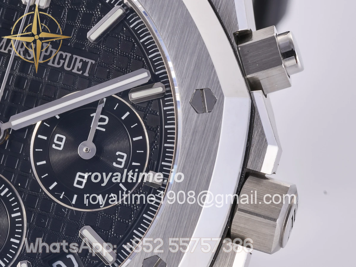 Audemars Piguet Royal Oak Chrono 26240 SS DDF Black Dial on Black Rubber Strap DD4401 (50th Anniversary) - Image 10