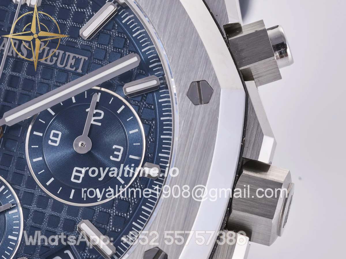 Audemars Piguet Royal Oak Chrono 26240 SS DDF Blue Dial on Blue Rubber Strap DD4401 (50th Anniversary) - Image 10