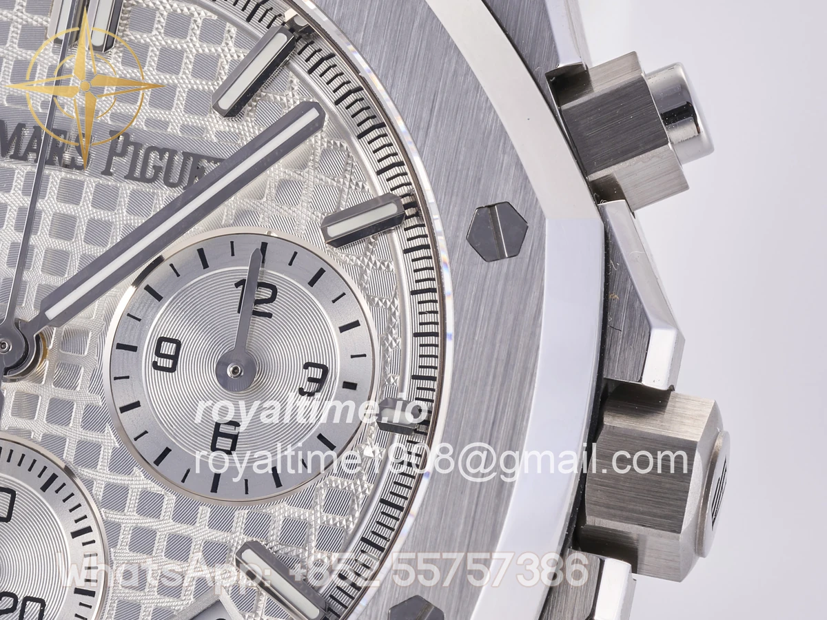 Audemars Piguet Royal Oak Chrono 26240 SS DDF Silver Dial on White Rubber Strap DD4401 (50th Anniversary) - Image 10
