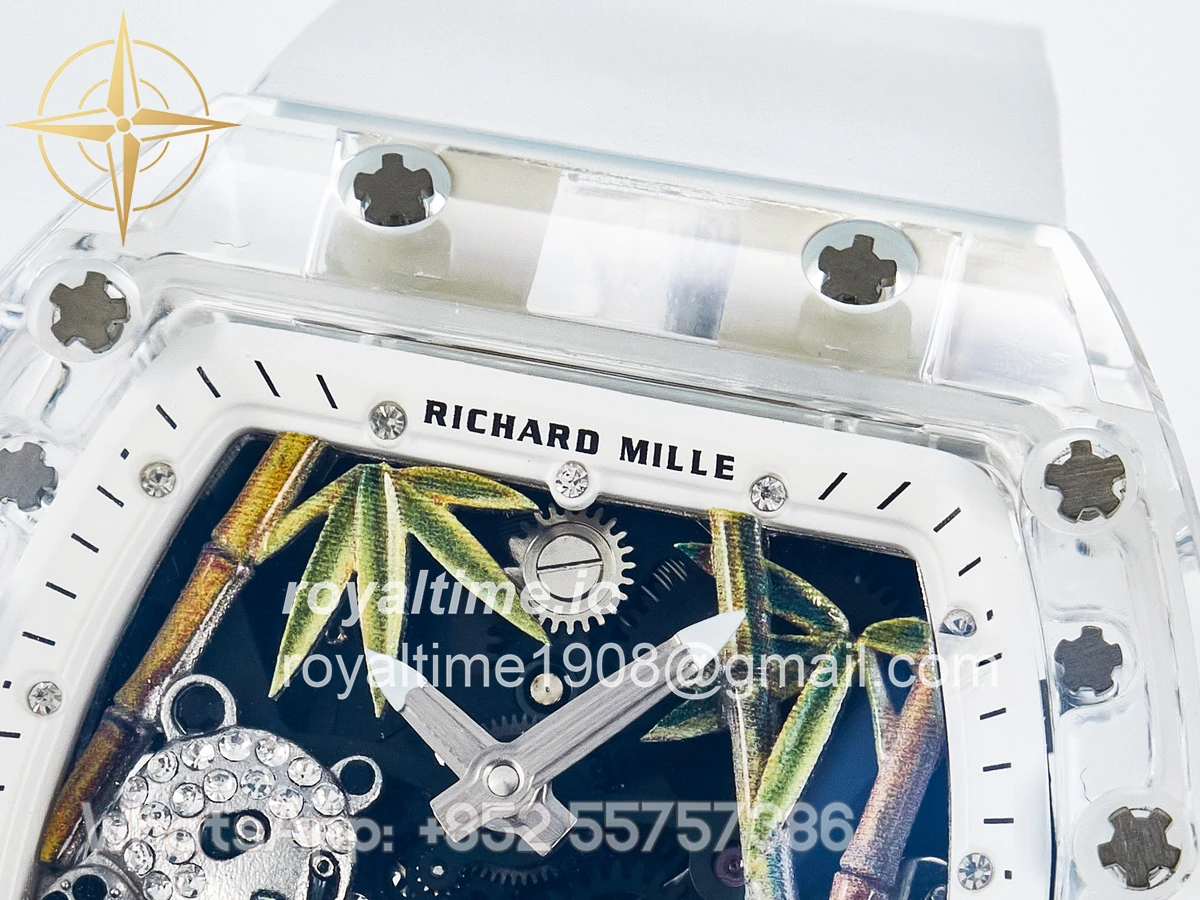 Richard Mille RM026 Transparent Tourbillon RMF Panda Skeleton Dial on Translucent Rubber Strap - Image 10