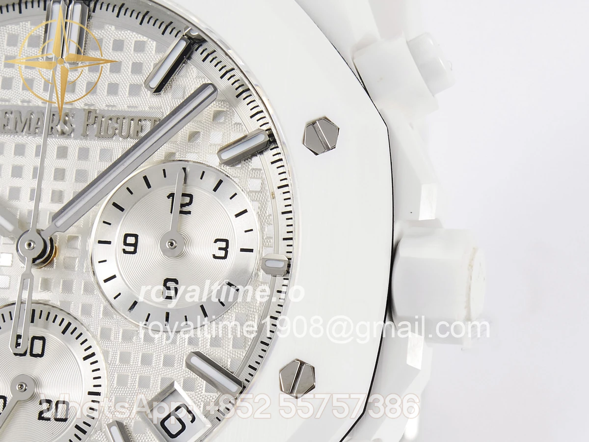 Audemars Piguet Royal Oak Chrono 26240 White Ceramic APSF Black Dial On White Ceramic Bracelet SA4401 - Image 10