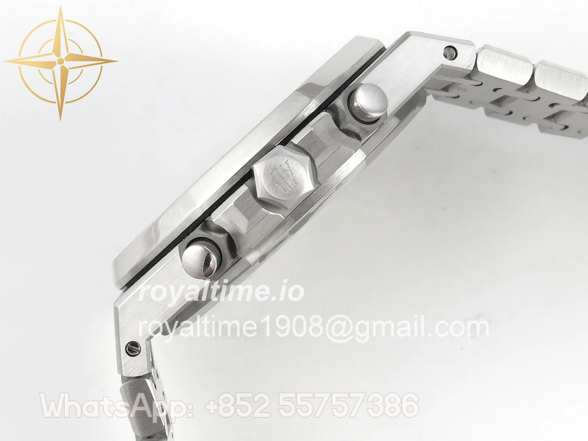 Audemars Piguet Royal Oak Chrono 26331 Frosted SS APSF Blue/White Dial on Bracelet A2385 - Image 10