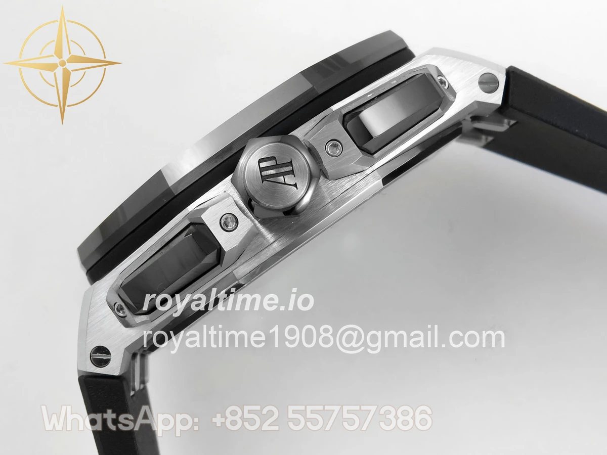 Audemars Piguet Royal Oak Offshore 43mm 26420 Ceramic Bezel SS DDF Black Dial On Black Rubber Strap DD4401 - Image 10