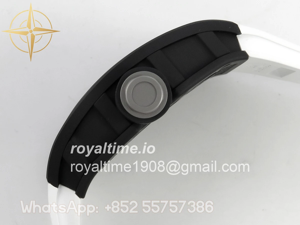 Richard Mille RM055 Black Ceramic APSF on White Inner Bezel on White Rubber Strap RMUL2 - Image 10