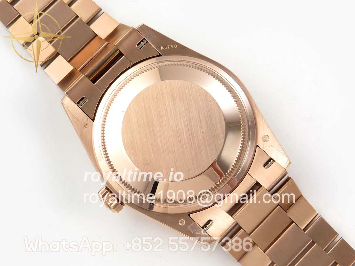 Rolex Day Date 36 RG QF 904L Steel Green Roman Dial on President Bracelet A2836 V3 - Image 11