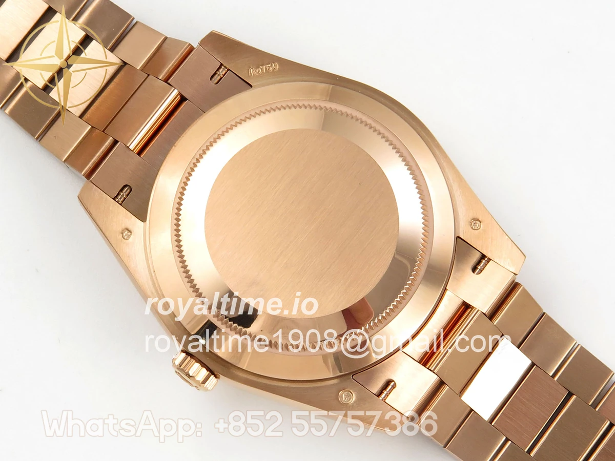 Rolex Day Date 40 RG TMF Eisenkiesel Diamonds Dial on President Bracelet VR3255 (Weighted) 208g - Image 11