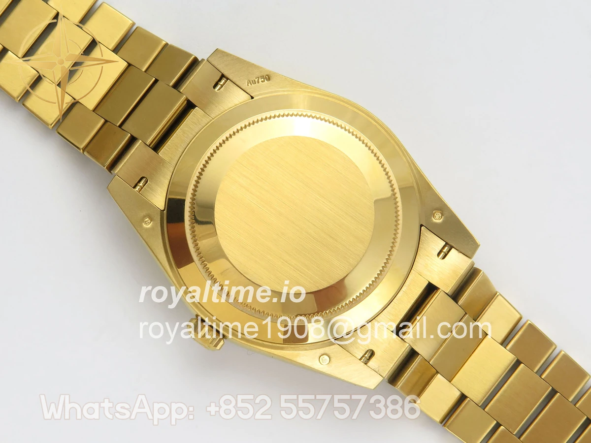 Rolex Day Date 40 YG TMF Black Crystal Dial Diamonds Bezel on President Bracelet VR3255 (220g) - Image 11