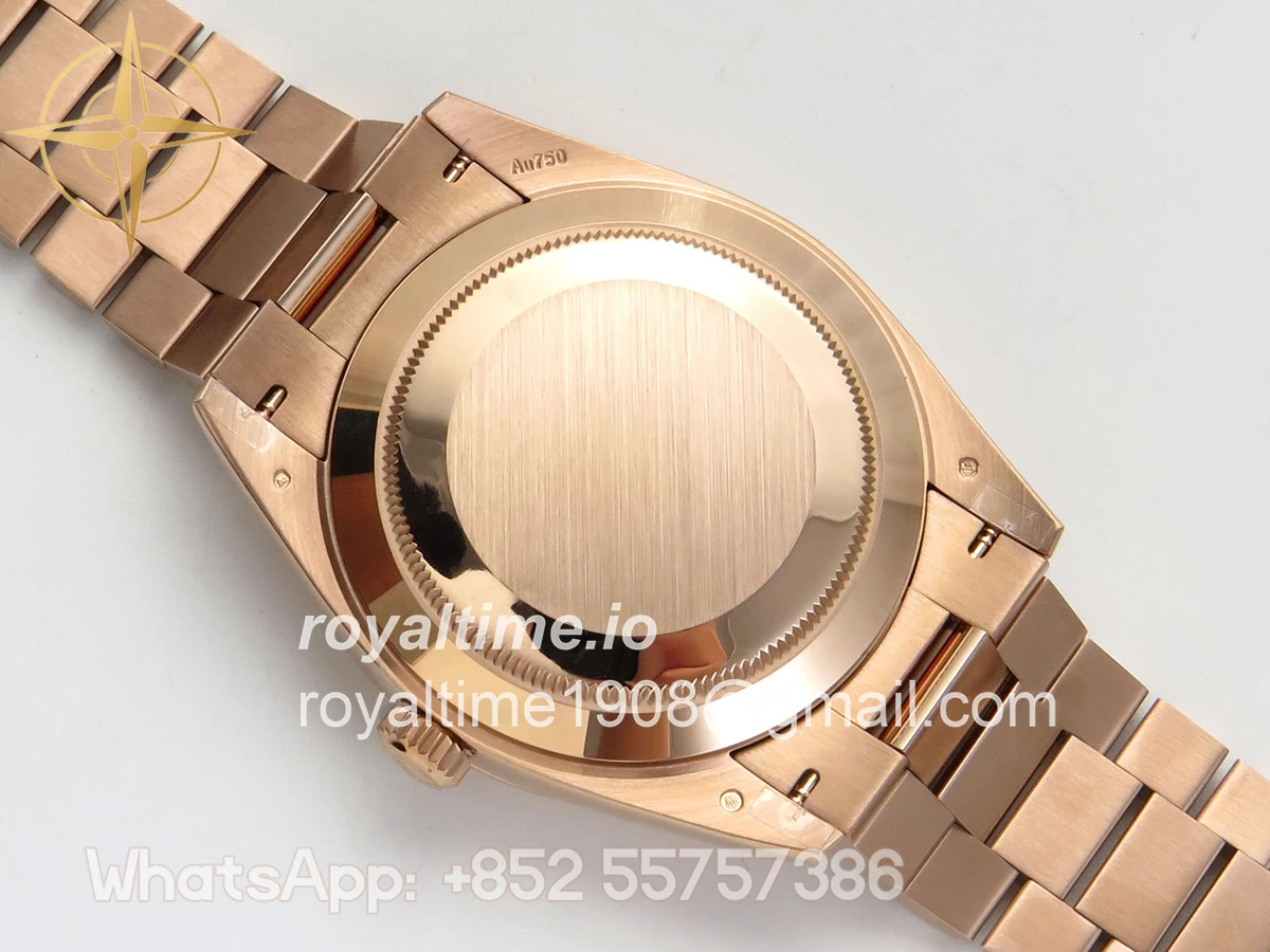 Rolex DayDate 40 RG QF 904L Steel Brown Crystal Dial on President Bracelet VR3255 V8 (Gain Weight) - Image 11