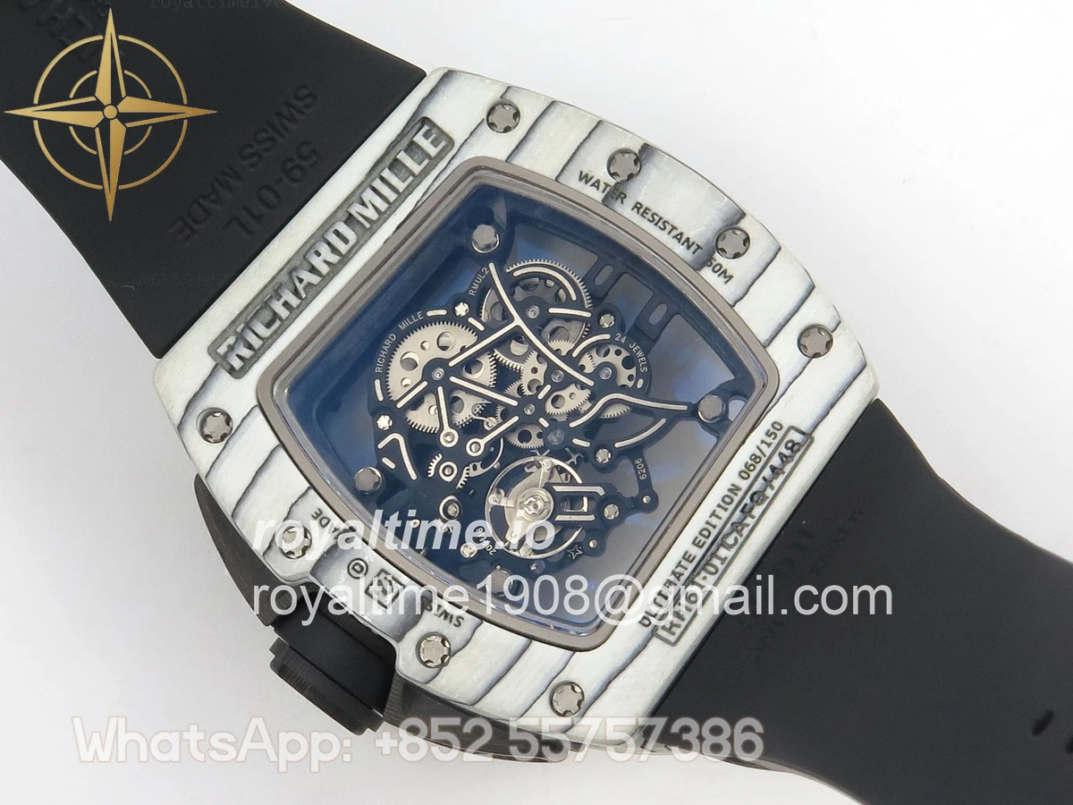 Richard Mille RM061-01 Yohan Blake White NTPT RF on Black Rubber Strap RMUL2 - Image 11