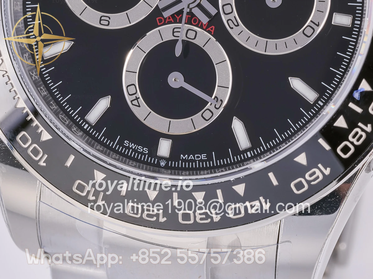 Rolex Daytona 126500 QF 904L Steel Black Dial on SS Bracelet JH4131 (Free Sprung) - Image 11
