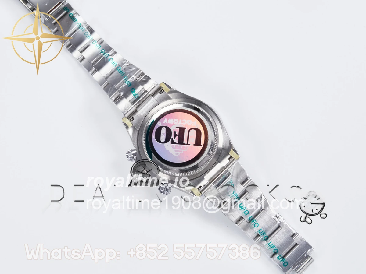 Rolex Daytona 126500 UFO 904L Steel Black Dial on SS Bracelet UF4131 (Free Sprung) - Image 11