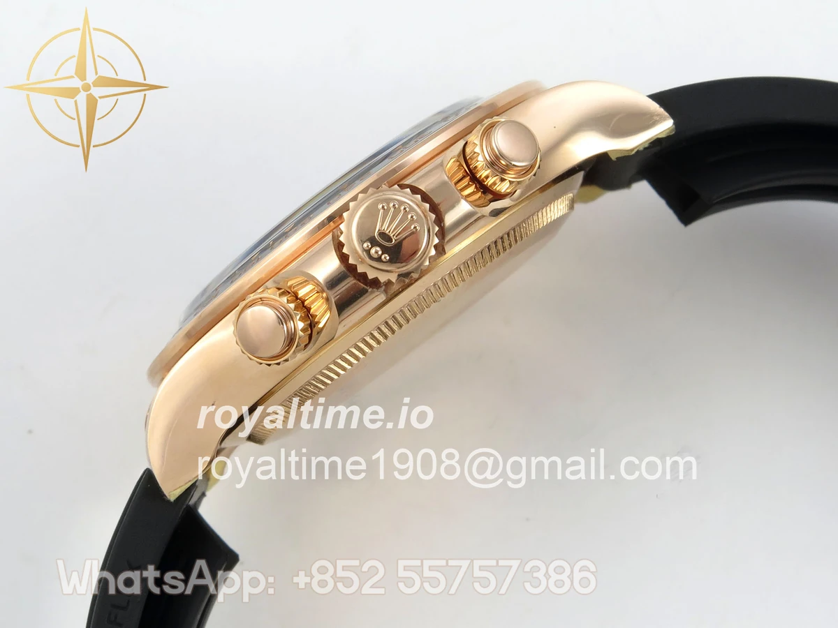 Rolex Daytona 126515 ARF Black/RG Diamonds Dial on Oysterflex Strap DD4131 V2 (Weighted) - Image 11