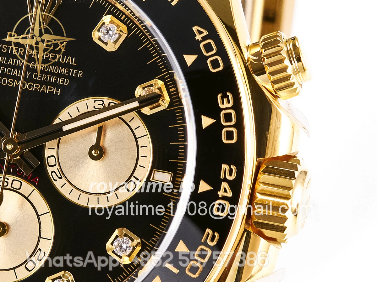 rolex Daytona 126518 YG ARF Black/YG Diamonds Dial on Oysterflex Strap DD4131 V2 (Weighted) - Image 11