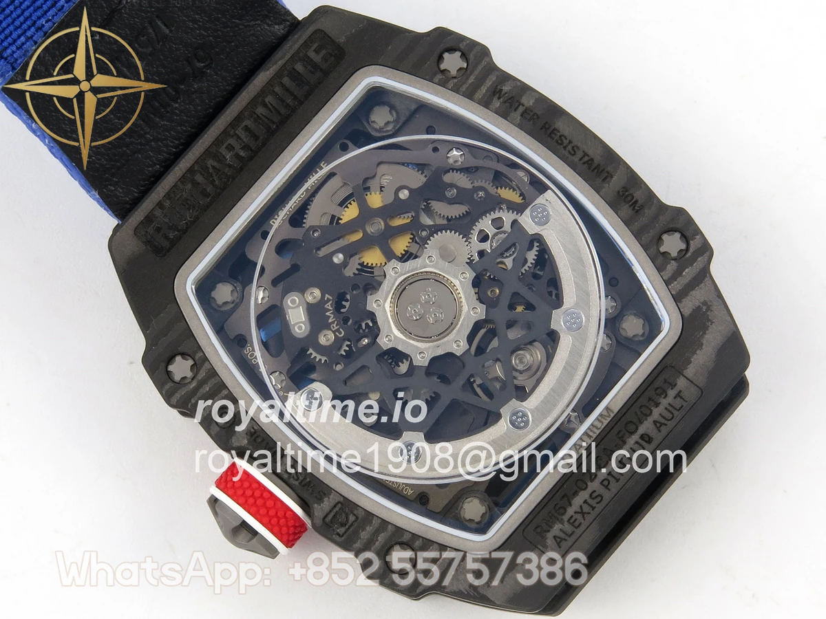 Richard Mille AVF RM67-02 France Black NTPT Spain Skeleton Dial on Blue Elastic strap CRMA7 - Image 11