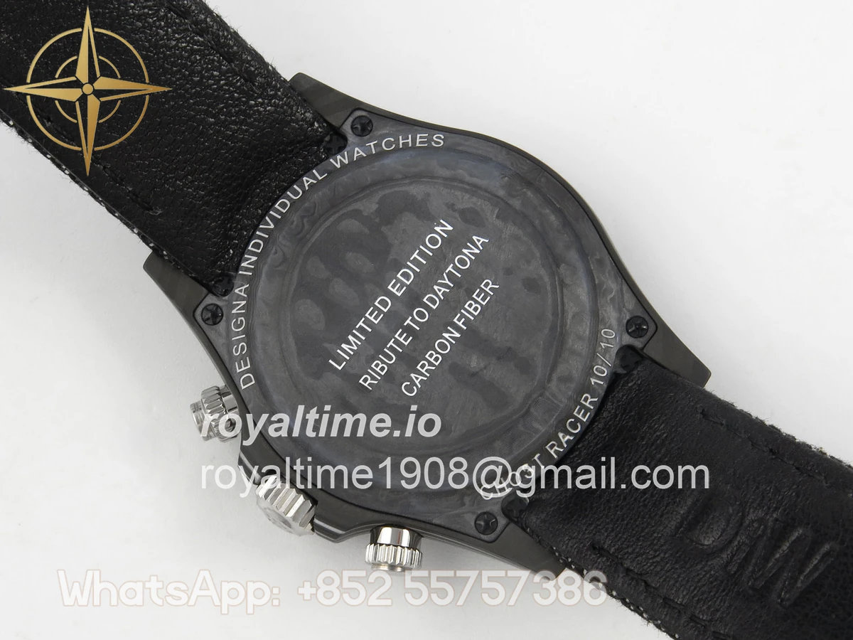 Rolex Daytona DIW Black Carbon Case DIWF Edition Gray/White Dial on Black Nylon Strap DD4801 - Image 11