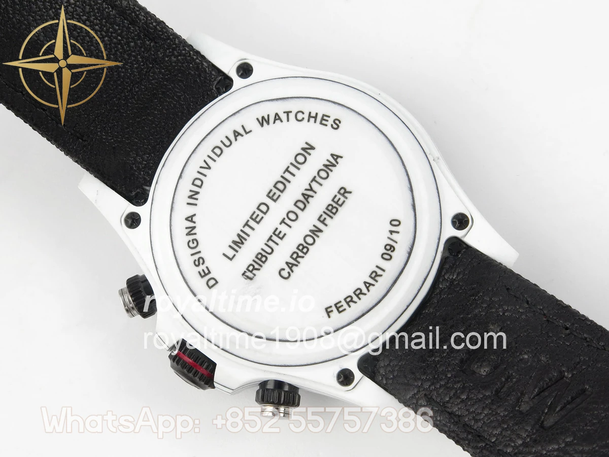 Rolex Daytona DIW Ferrari White Carbon DIWF White/Red Dial on Black Nylon Strap DD4801 - Image 11
