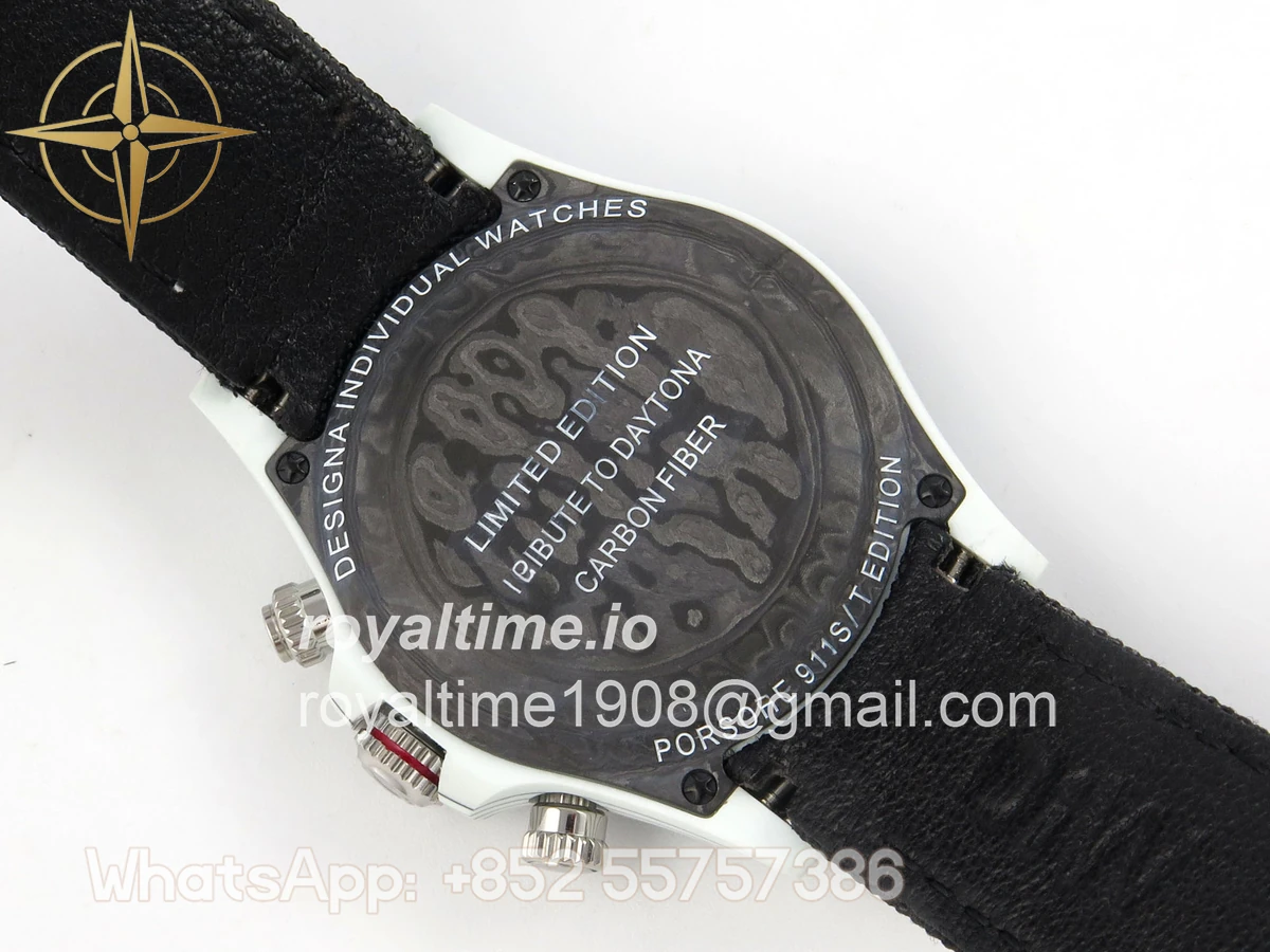 Rolex Daytona DIW Porsche 911 s/t White Carbon DIWF Blue Dial on Black Nylon Strap DD4801 - Image 11