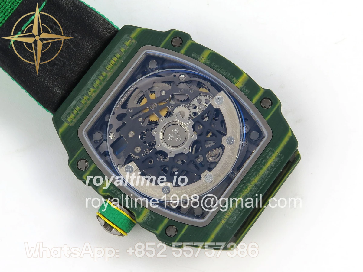 Richard Mille RM67-02 Real Green NTPT VAF Skeleton Dial On Green Nylon strap CRMA7 - Image 11