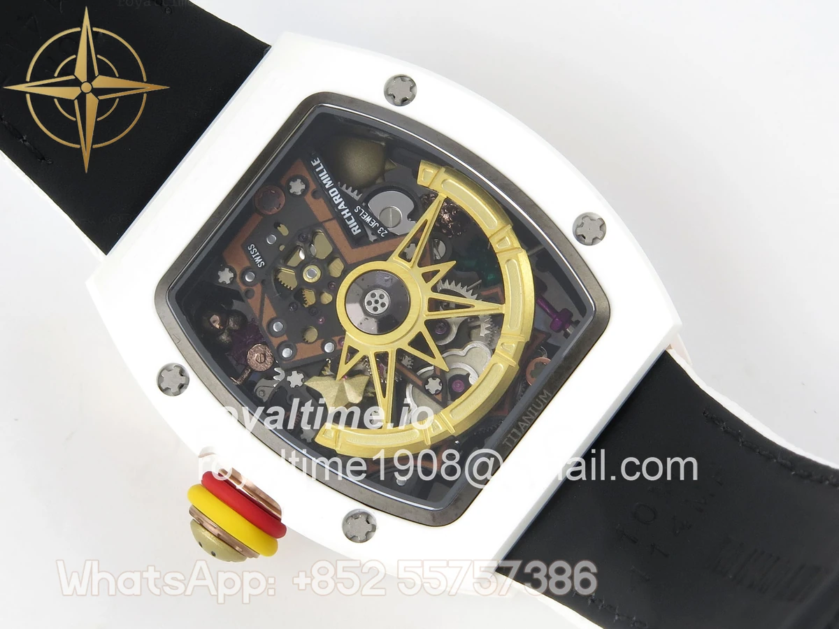 Richard Mille RM88 Tourbillon Smiley White Ceramic RMF on White Velcro Strap - Image 11