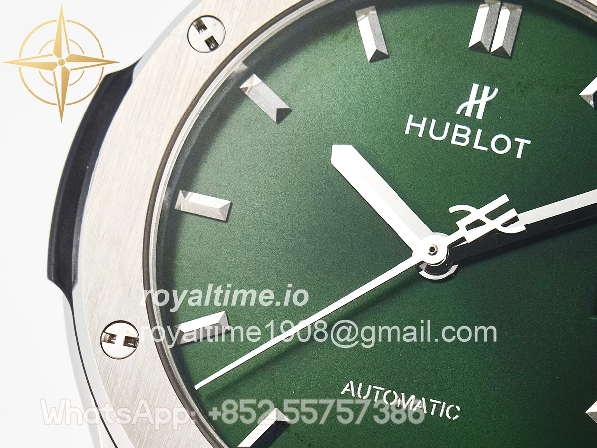 Hublot Classic Fusion 42mm SS JJF Green Dial on Green Gummy Leather Strap - Image 11