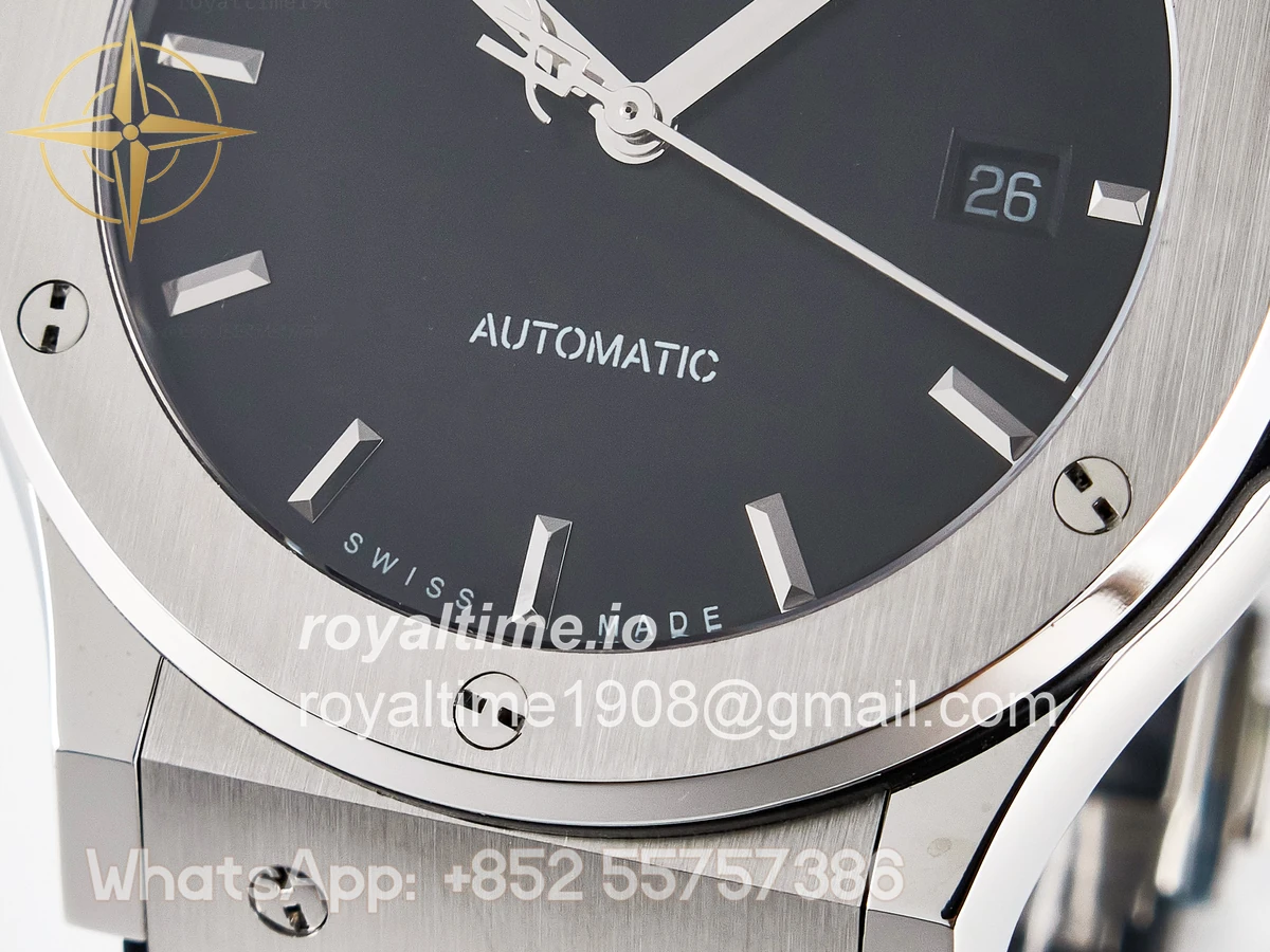 Hublot Classic Fusion Bang 42mm HBF Black Dial on Black Rubber Strap A2892 - Image 11