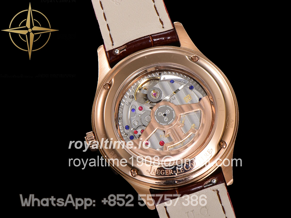 Jaeger-LeCoultre Master Calendar Silver Dial in Rose Gold on Brown Leather Strap - Image 11