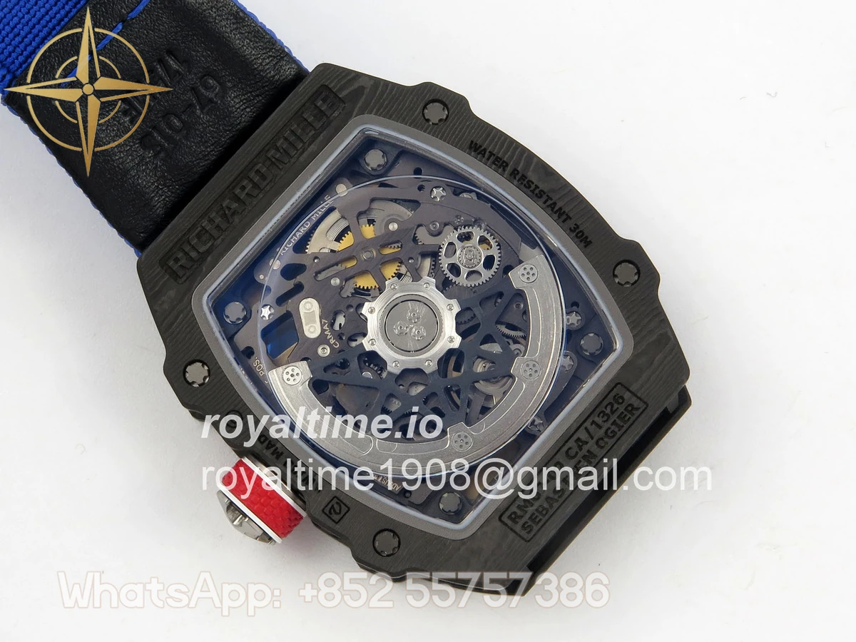 Richard Mille Umi Maker's RM67-02 Black NTPT France Blue/Red/White Skeleton Dial on Nylon strap CRMA7 V2 - Image 11